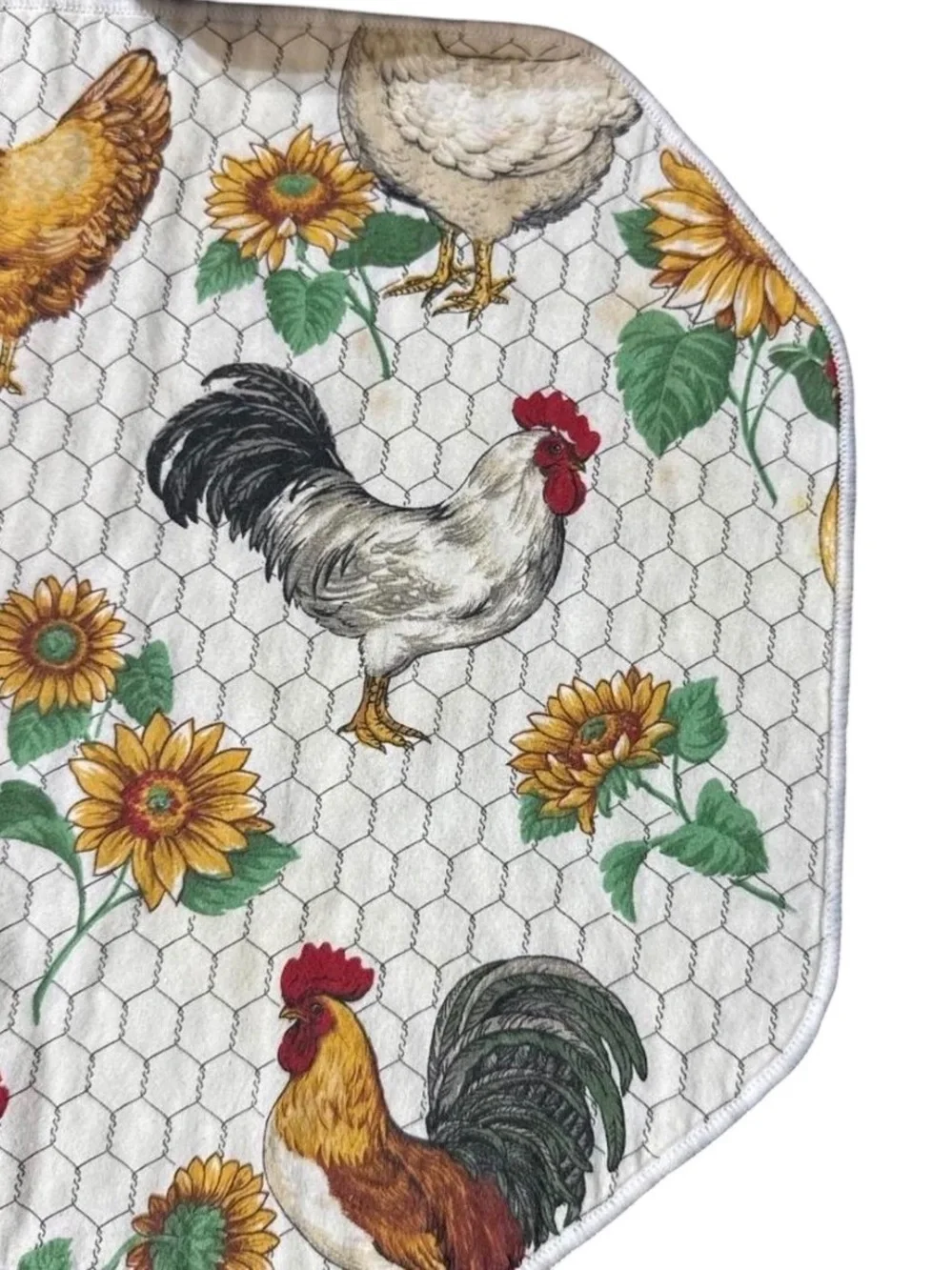 Vintage Sharon Kessler Chicken Sunflower Placemats & Napkins Set of 6